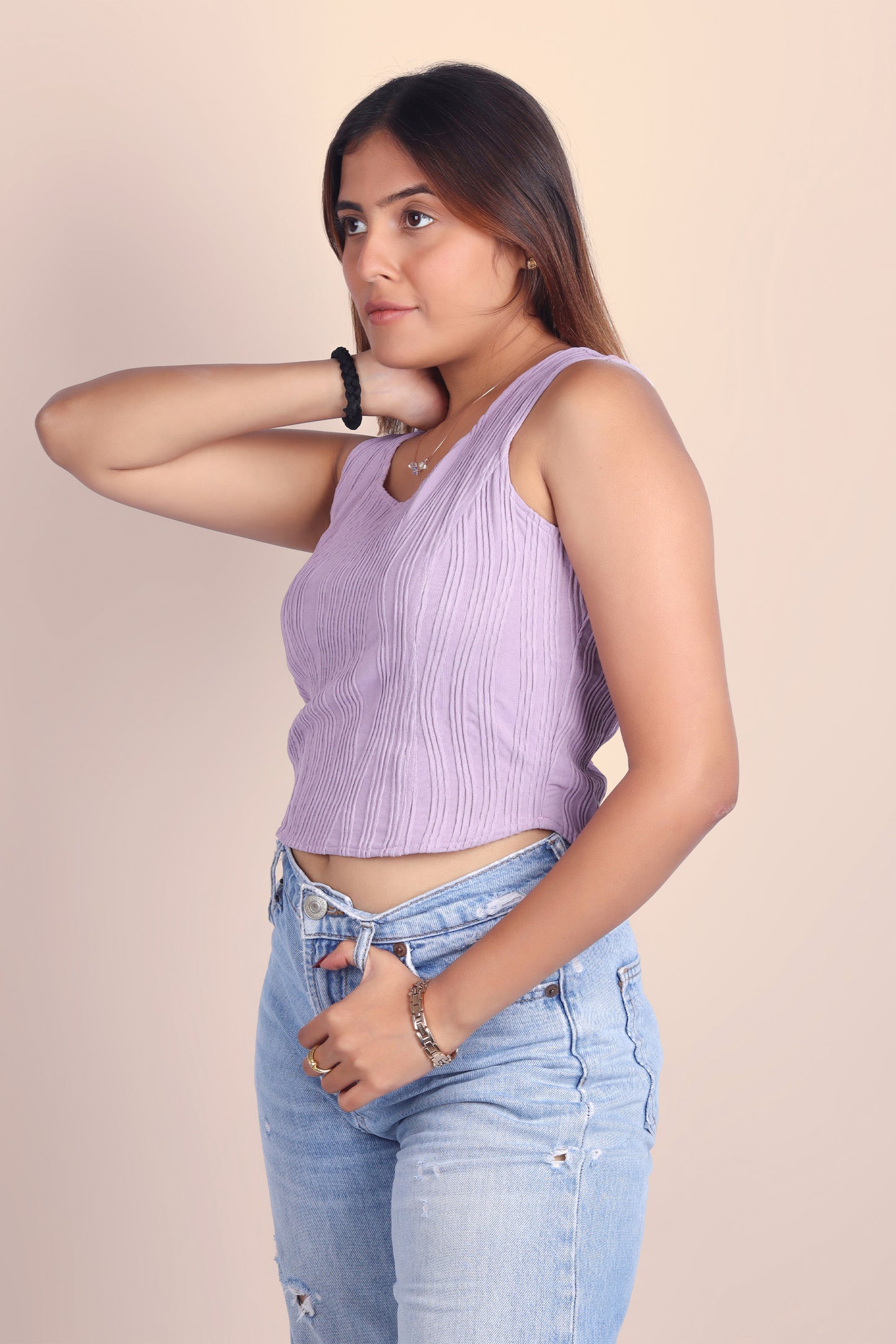 Lavender Textured Tank Top