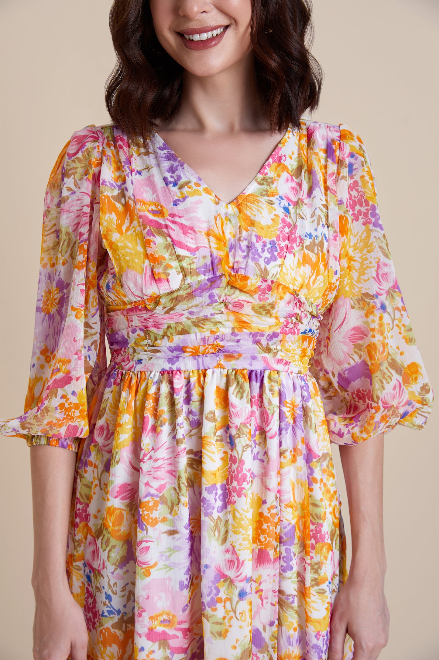 Multicolor Midi/Calf Length Dress