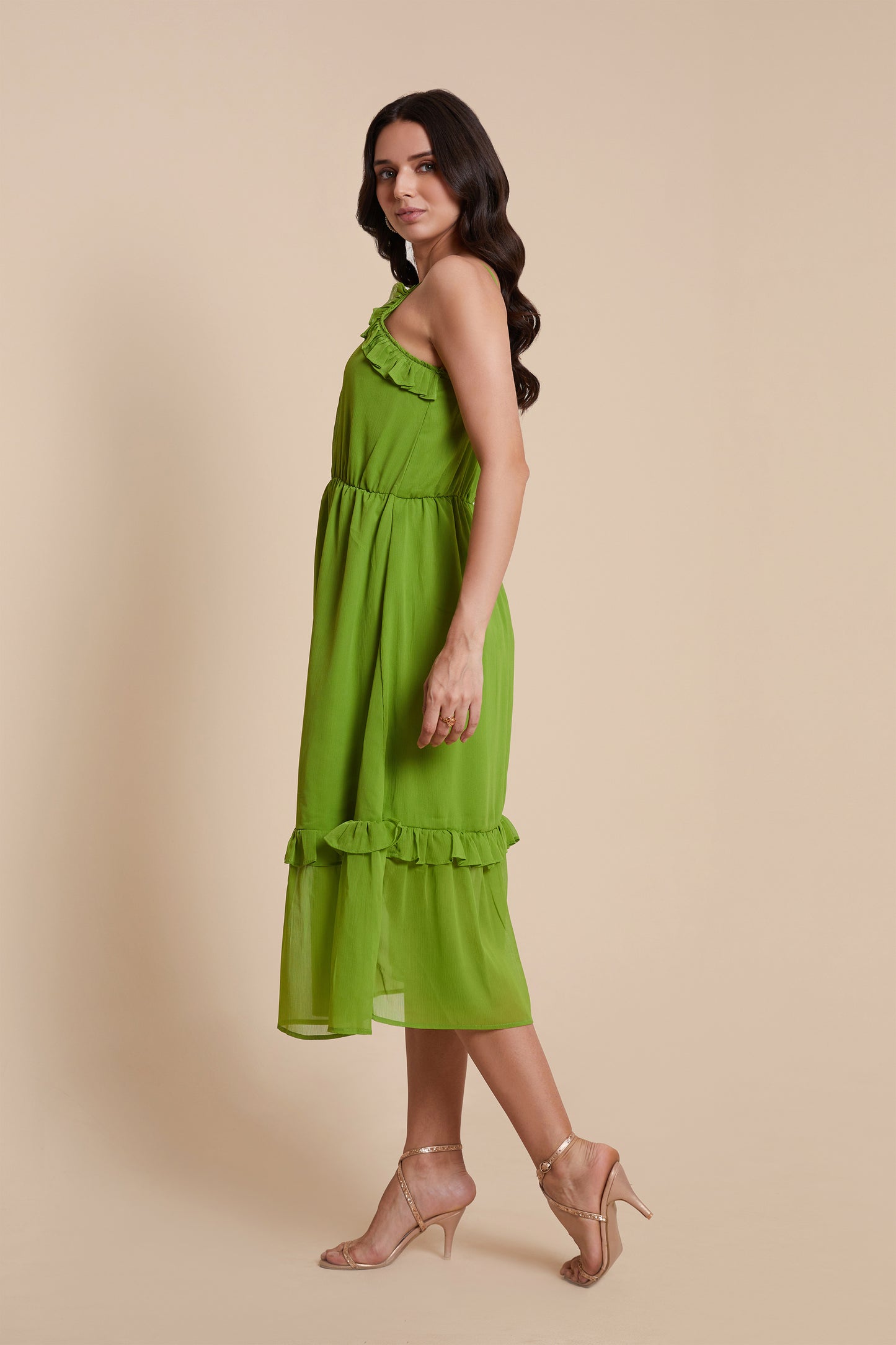 Chic Green Layer Dress