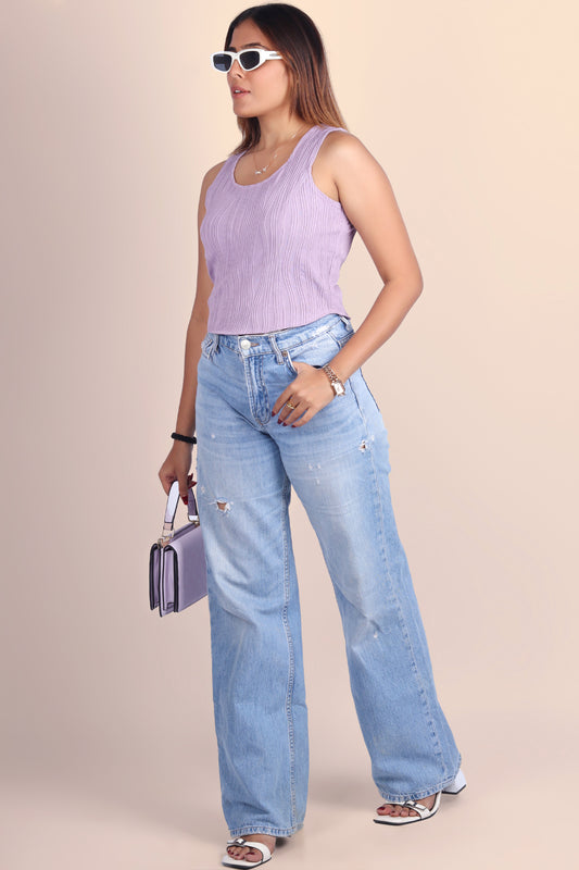 Lavender Textured Tank Top