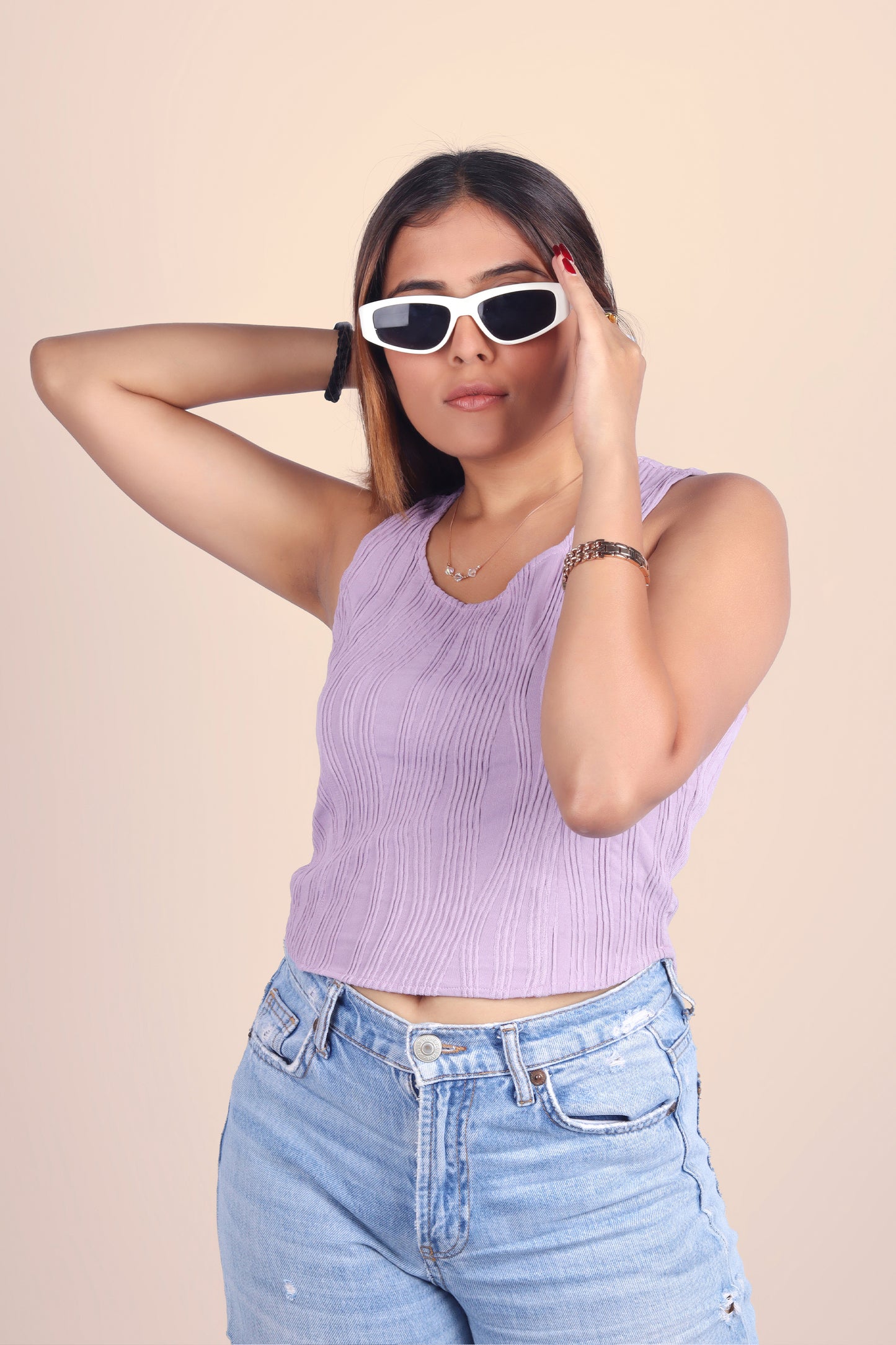 Lavender Textured Tank Top