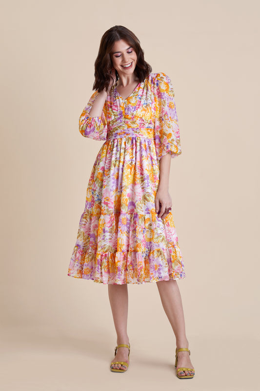Multicolor Midi/Calf Length Dress