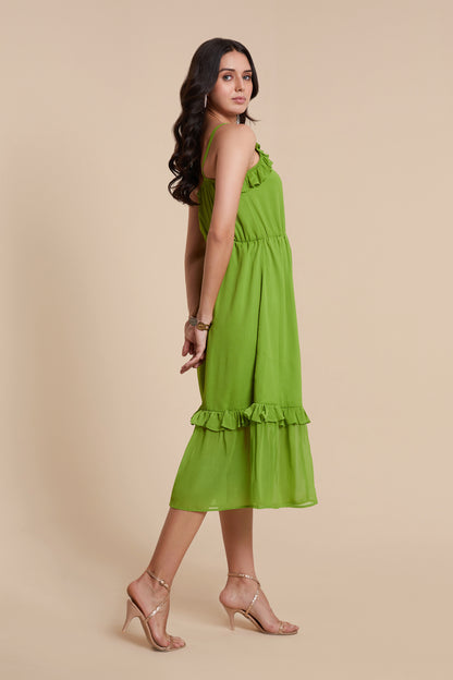 Chic Green Layer Dress