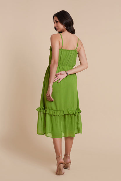 Chic Green Layer Dress